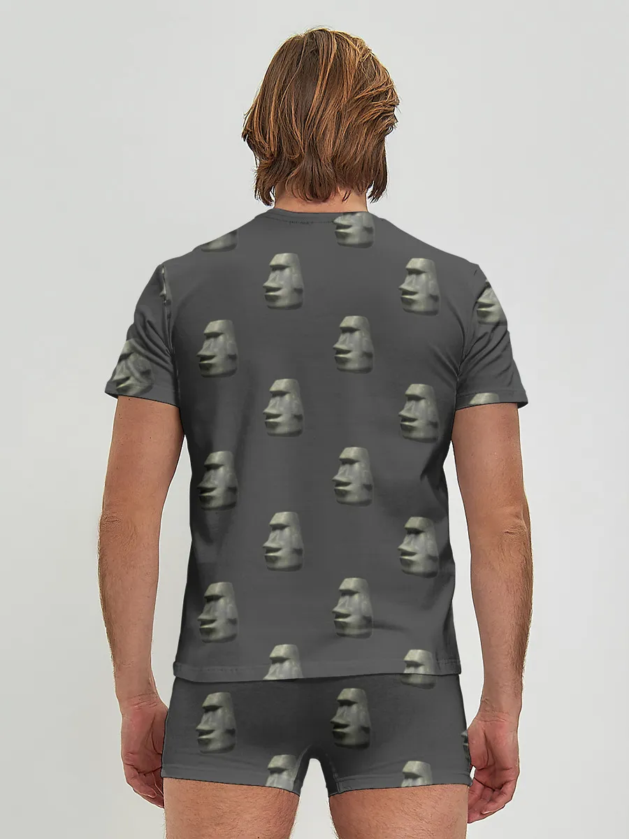 Мужские трусы с футболкой / Голова с острова Пасхи