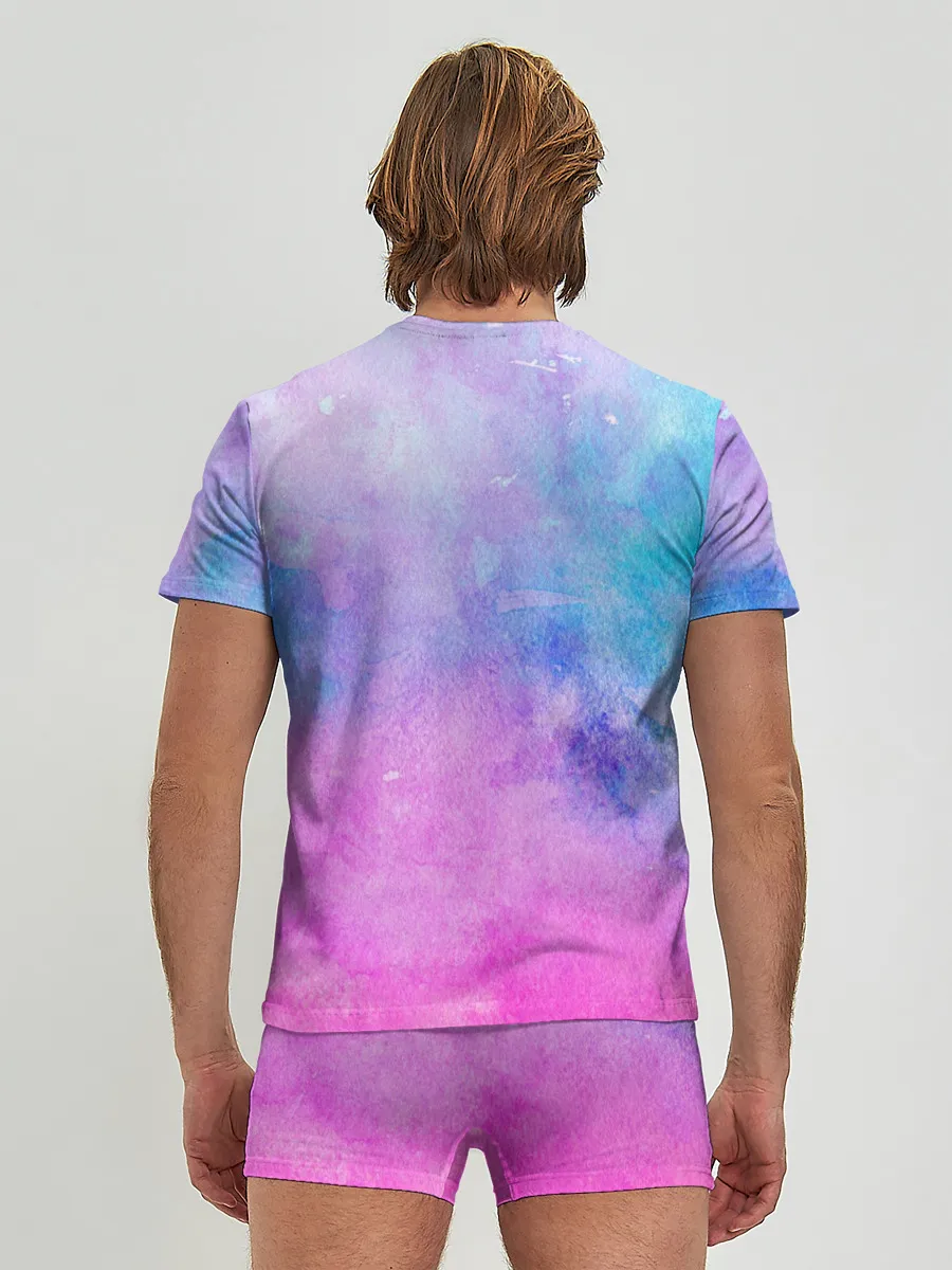 Мужские трусы с футболкой / Акварельные пятна