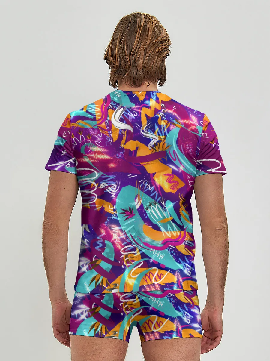 Мужские трусы с футболкой / Яркие краски