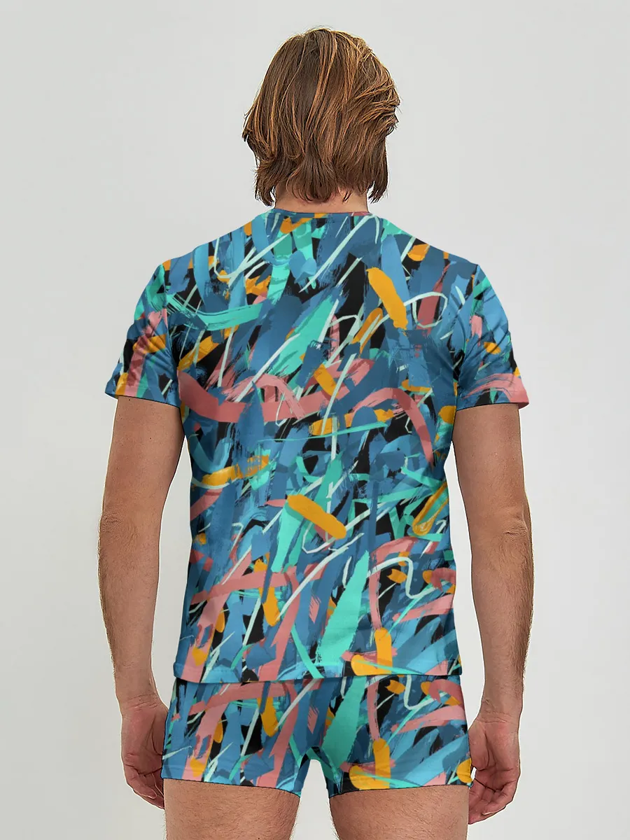 Мужские трусы с футболкой / Яркие краски