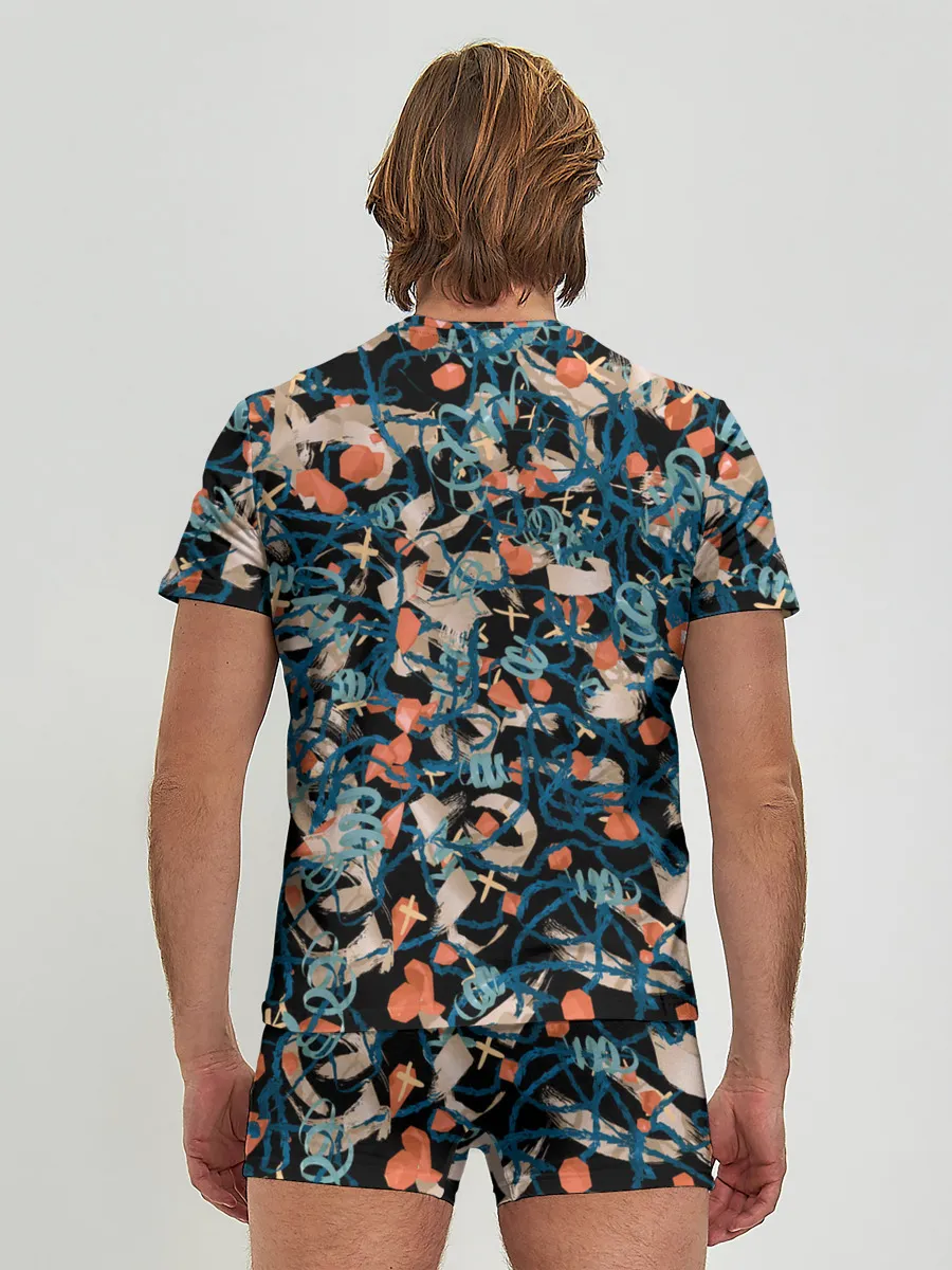 Мужские трусы с футболкой / Линии в пространстве