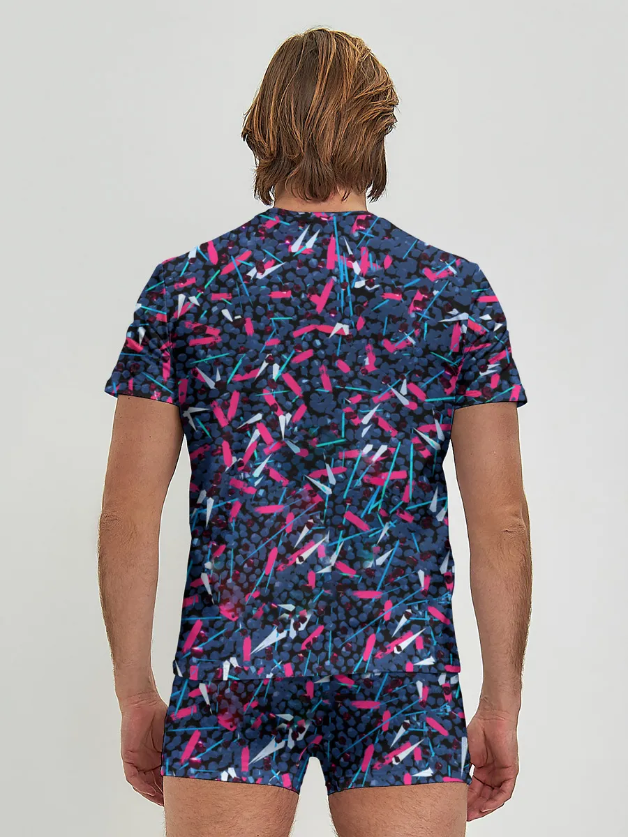 Мужские трусы с футболкой / Кристаллы и линии