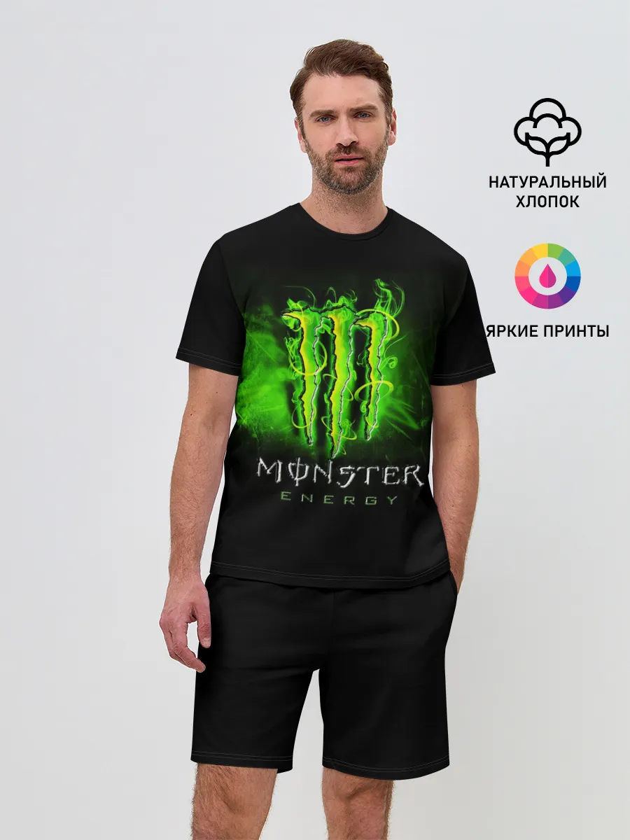 Мужской костюм с шортами / MONSTER ENERGY NEON | НЕОН