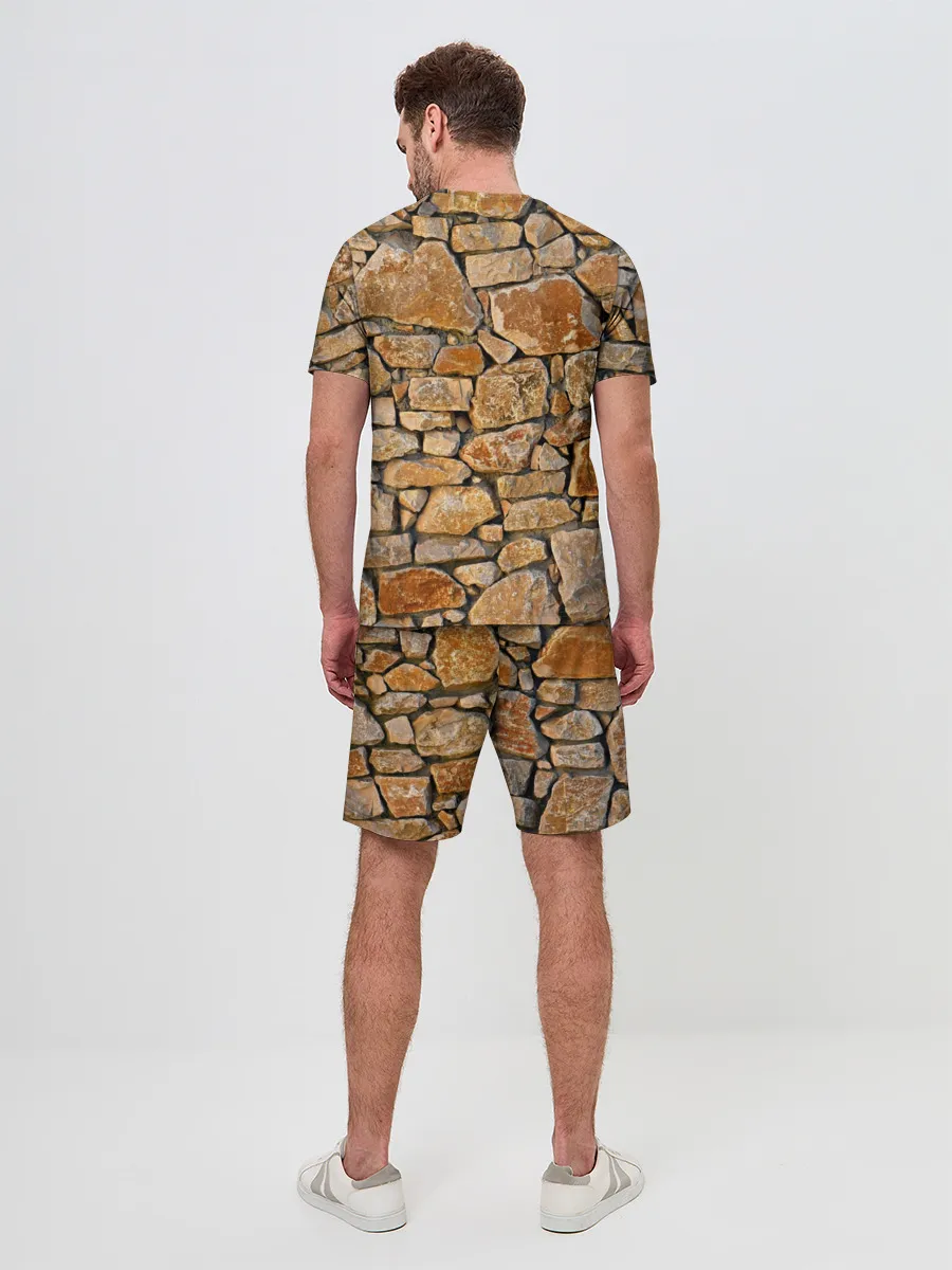 Мужской костюм с шортами / Каменная стена