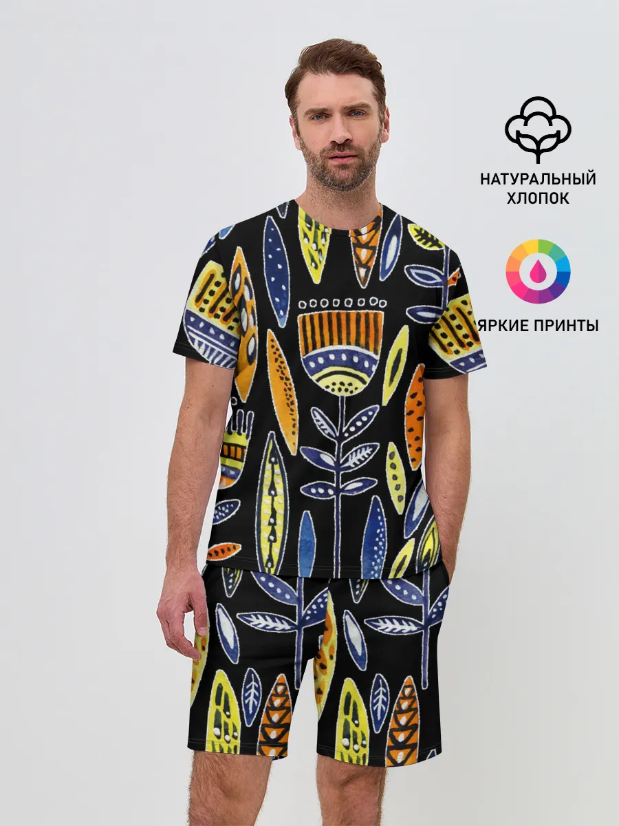 Мужской костюм с шортами / вечные цветы фараона