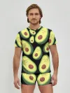 Мужские трусы с футболкой / Авокадо паттерн