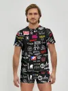 Мужские трусы с футболкой / ЛОГОТИПЫ РОК ГРУПП | PATTERN