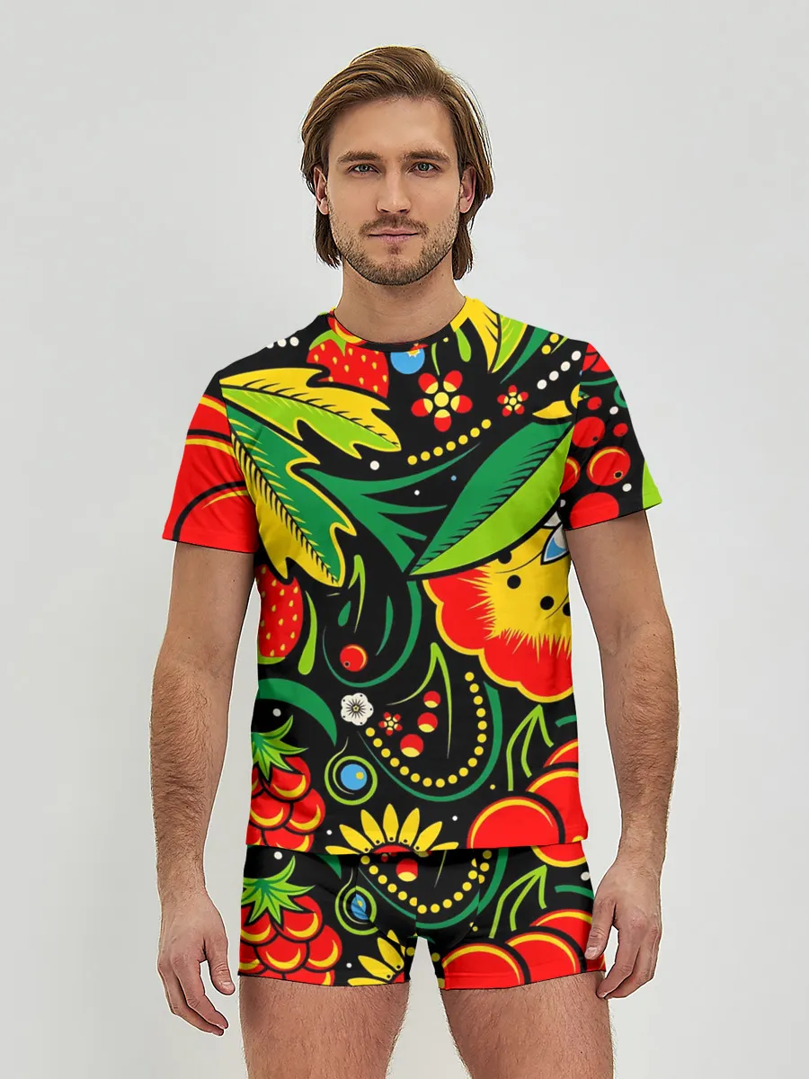 Мужские трусы с футболкой / Цветы