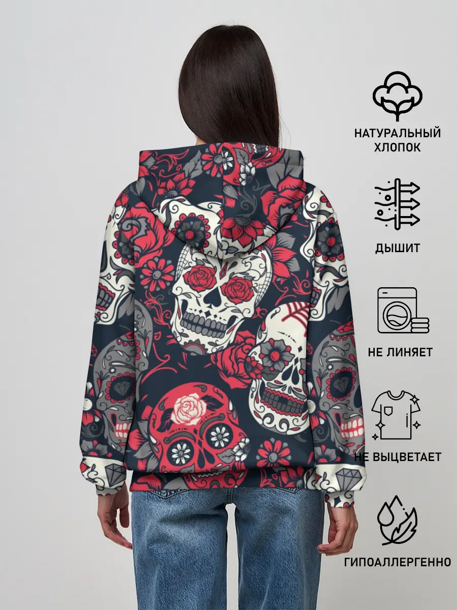 Женское худи / Мексиканские черепа