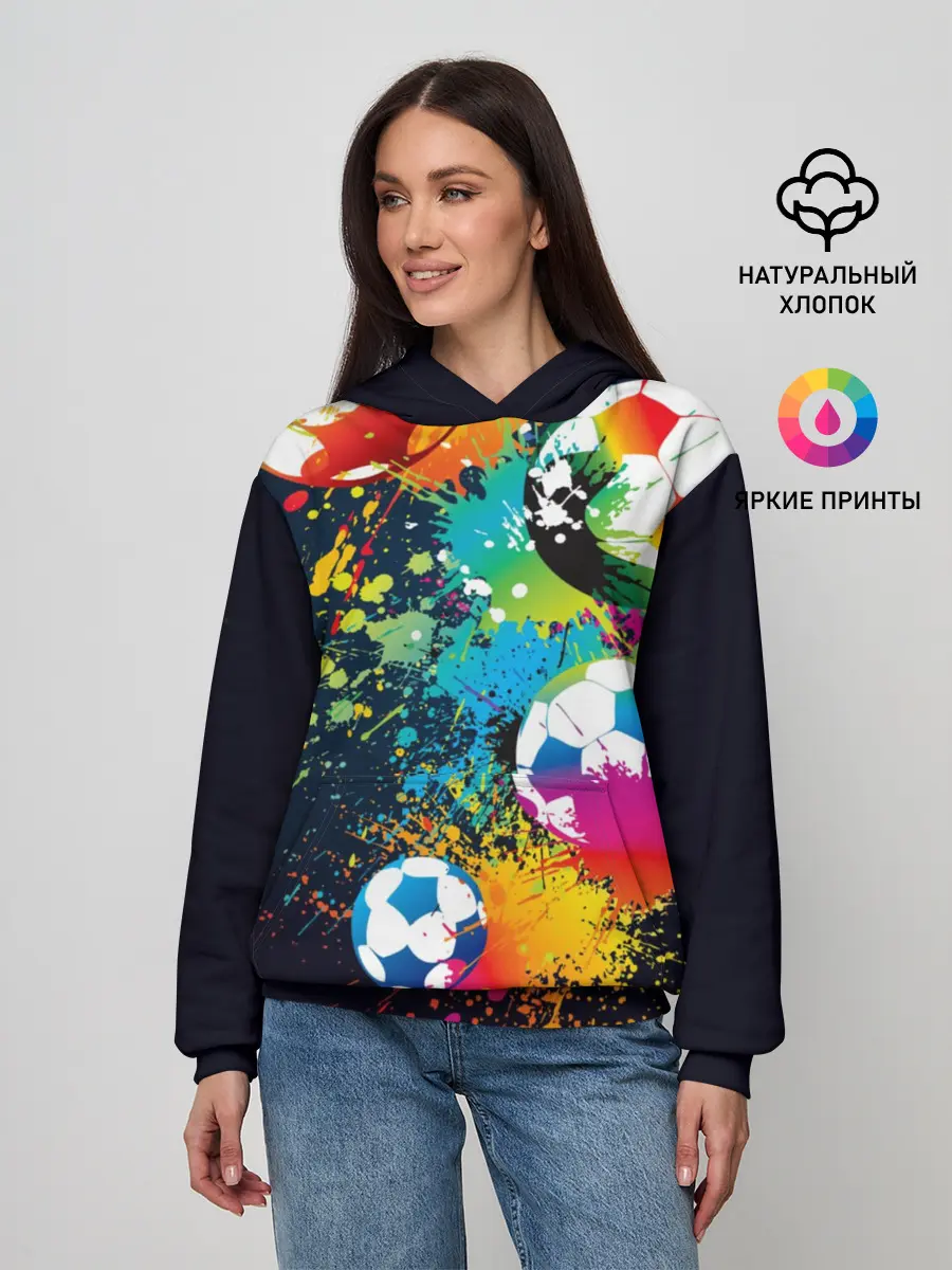 Женское худи / Футбольные мячи