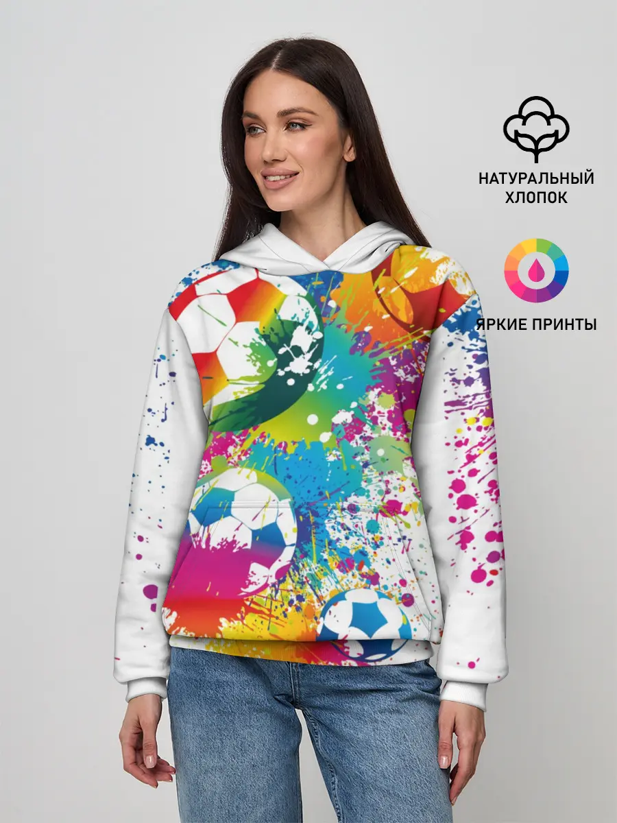 Женское худи / Футбольные мячи