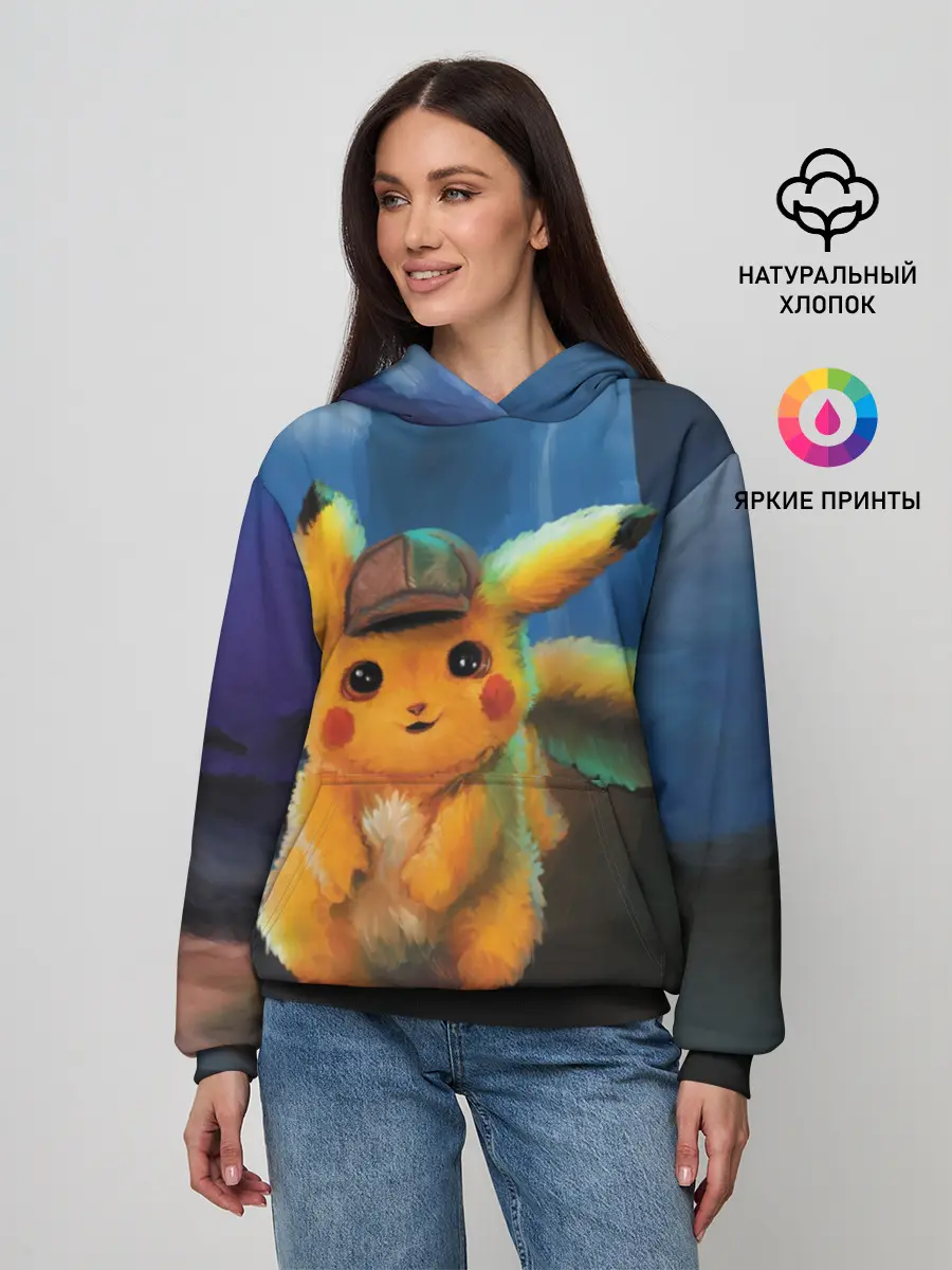 Женское худи / Detective Pikachu