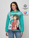 Женское худи / Тихиро и Хаку зеленый фон