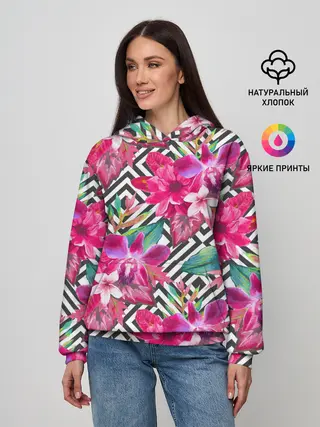 Женское худи / Тропические цветы