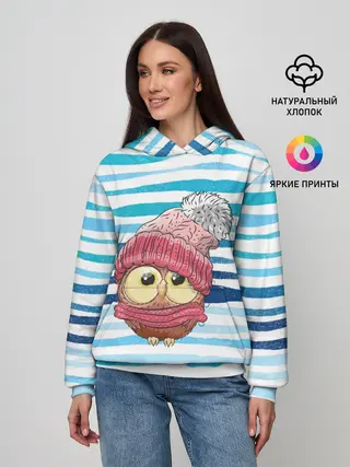 Женское худи / Сова в шапке