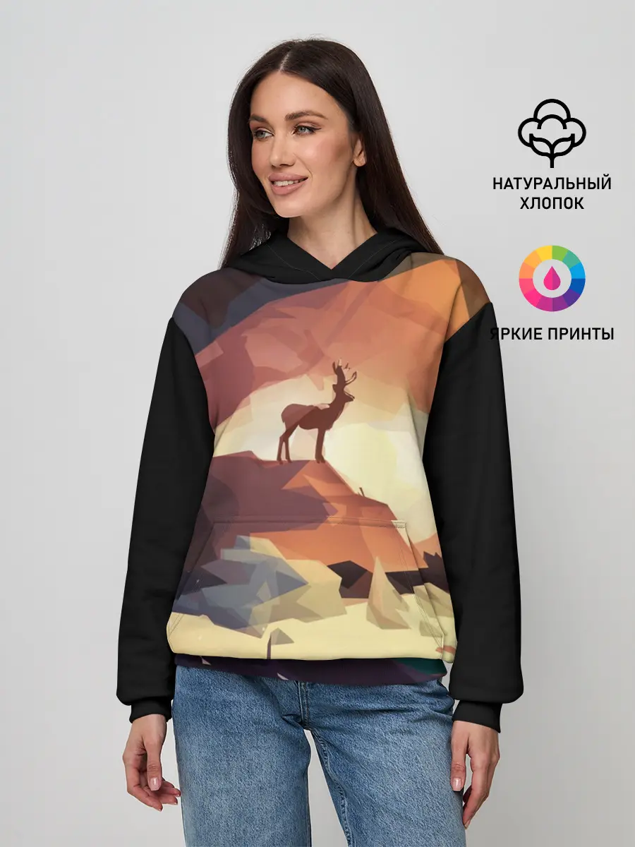 Женское худи / Абстрактный олень