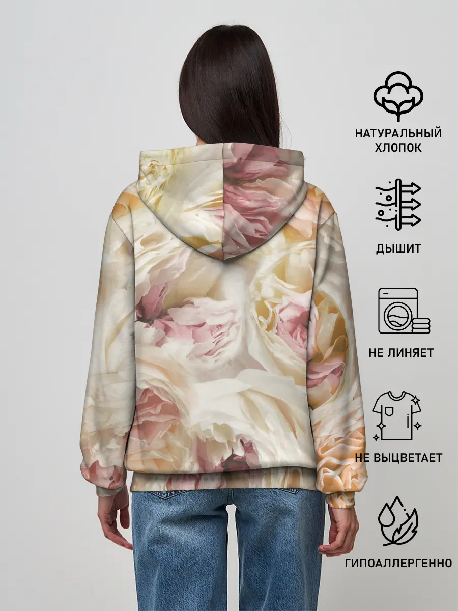 Женское худи / Нежные Пионы