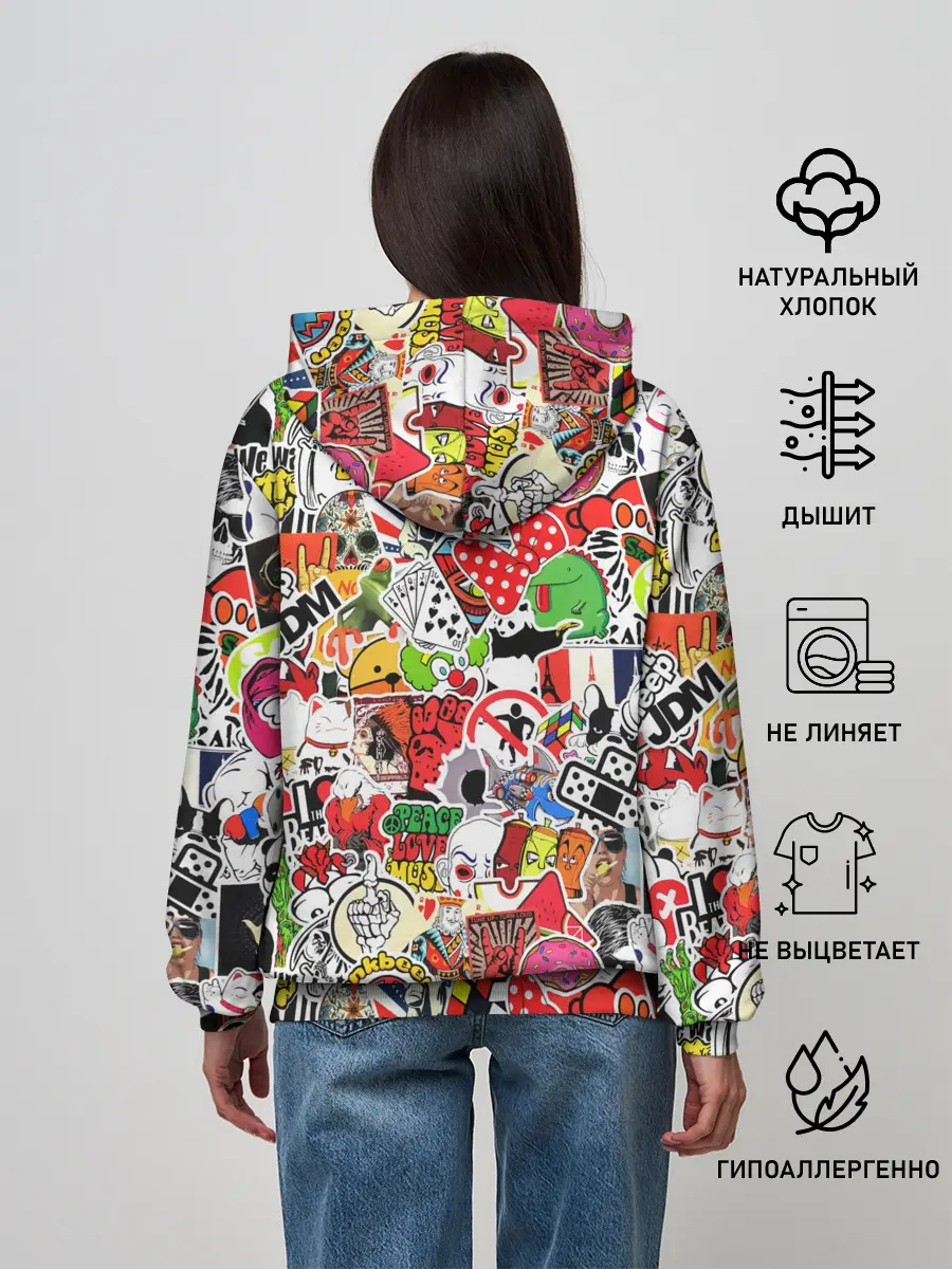 Женское худи / Sticker Bombing