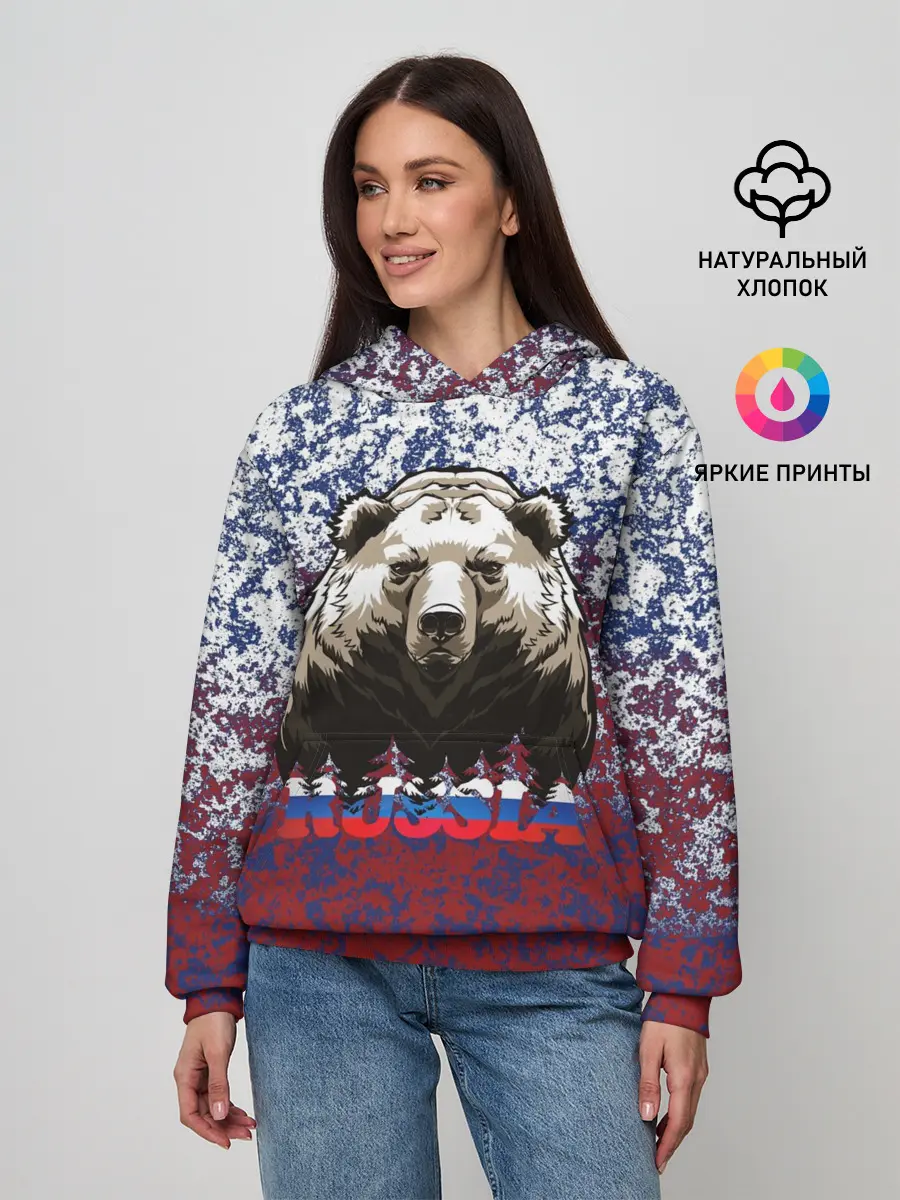 Женское худи / Русский медведь