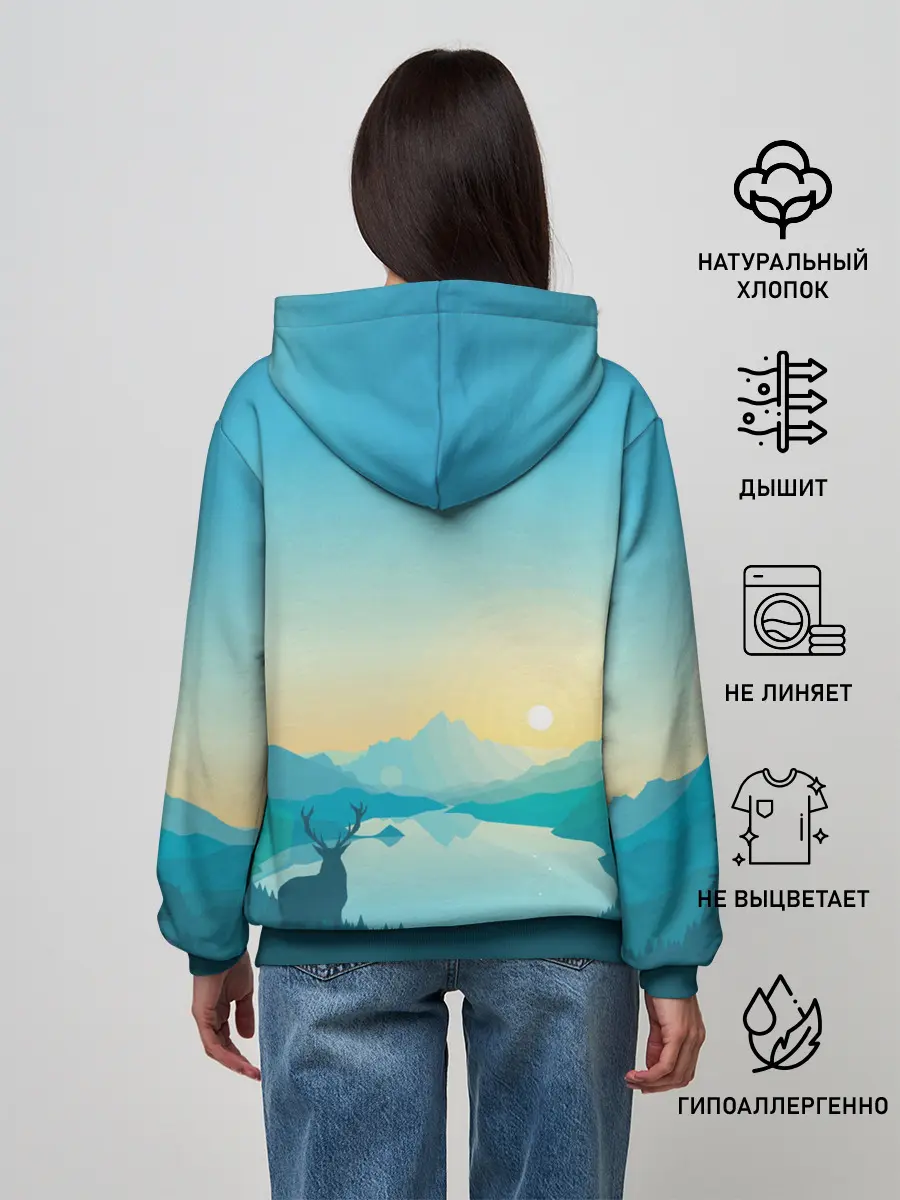 Женское худи / Векторная природа