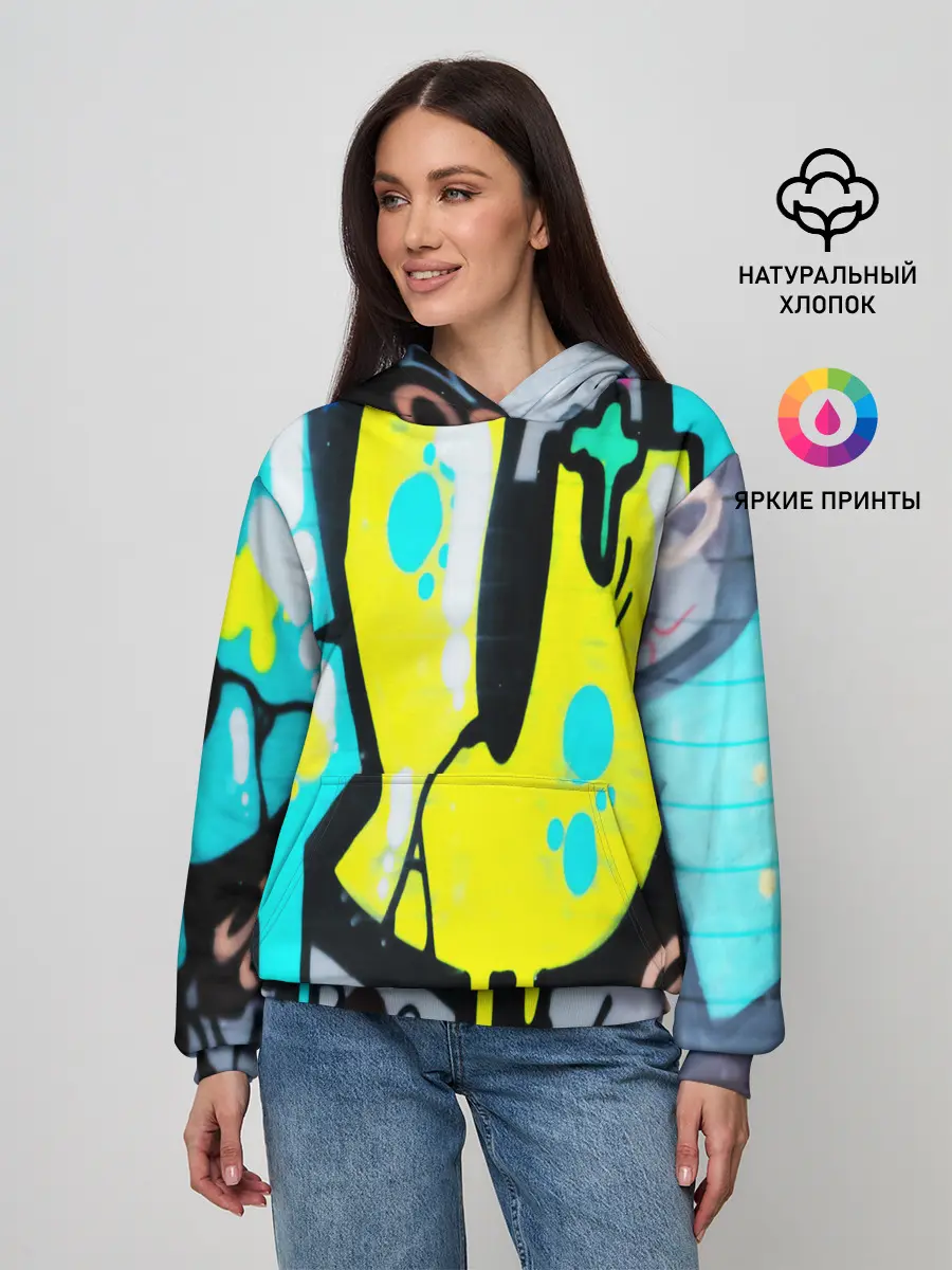 Женское худи / Кислотный арт