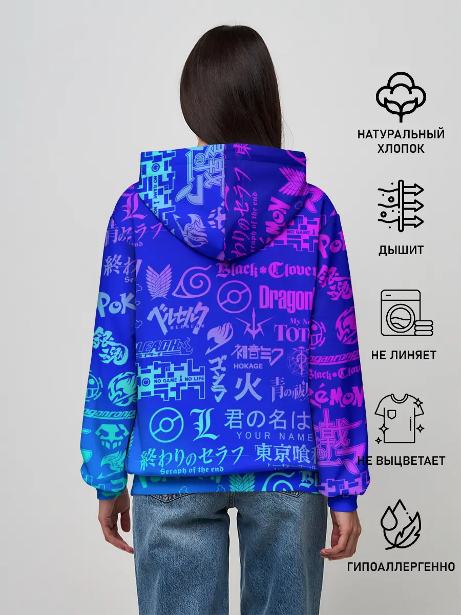 Женское худи / ЛОГО АНИМЕ МУЛЬТФИЛЬМОВ