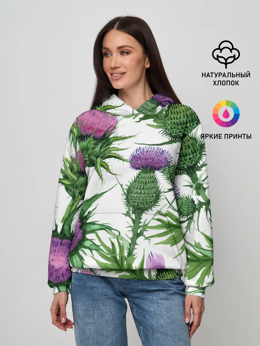 Женское худи / Цветок репейника