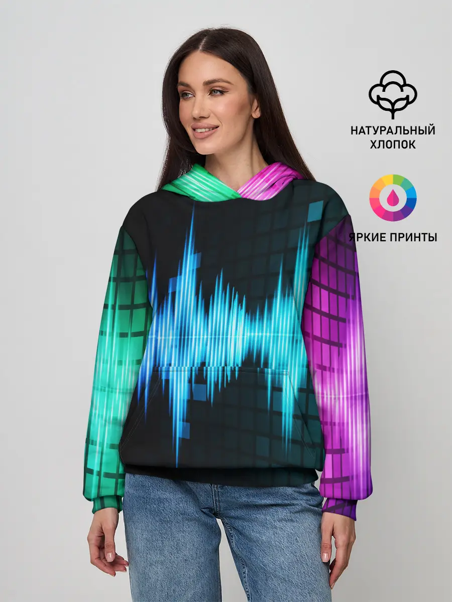 Женское худи / neon music