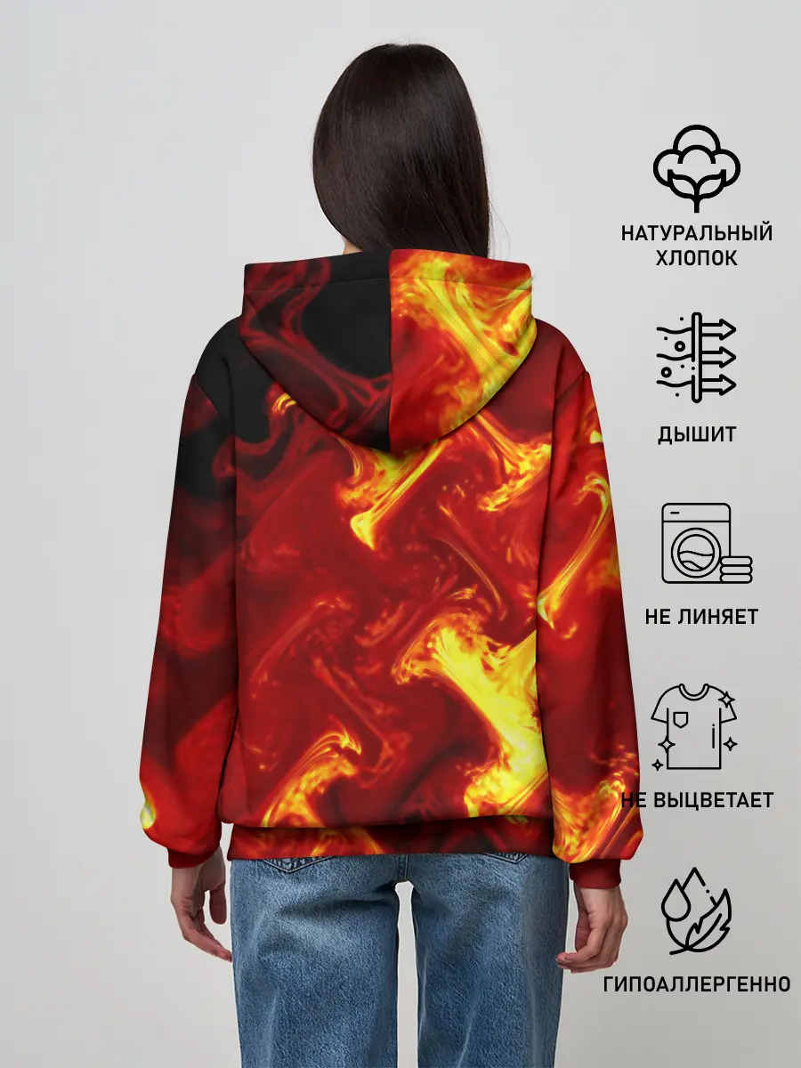 Женское худи / Огненная лава