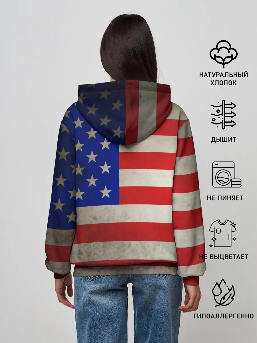 Женское худи / Американский флаг