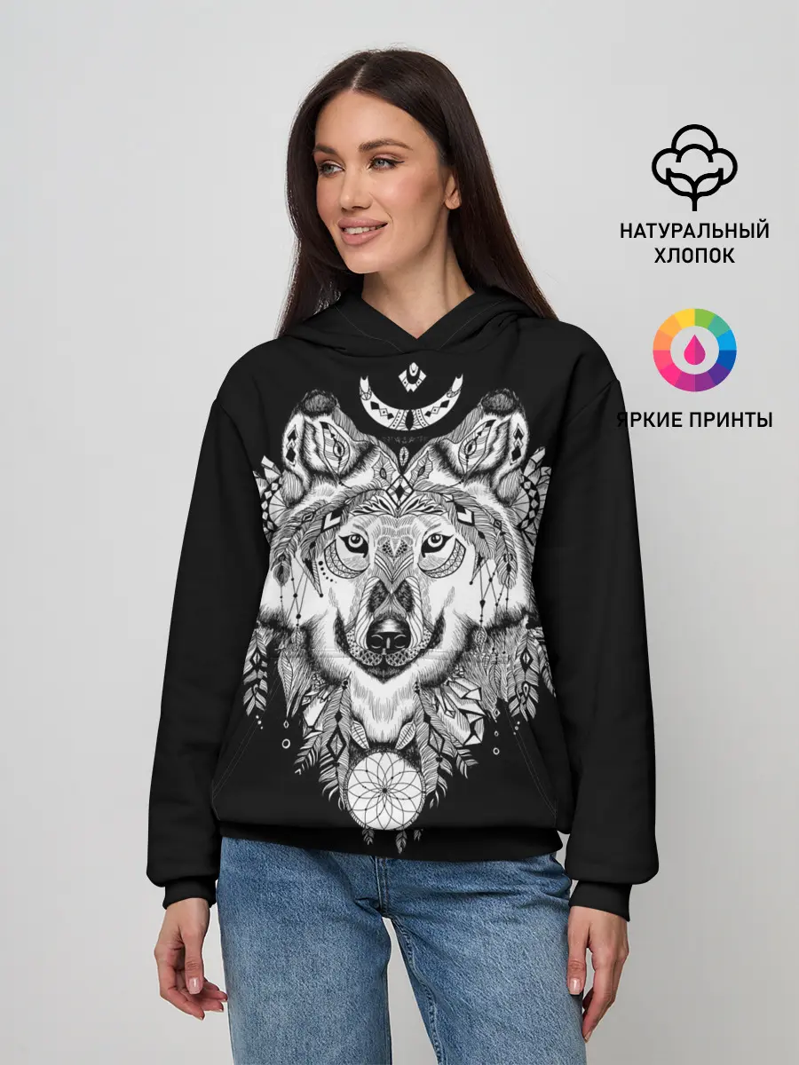 Женское худи / Ацтекский волк