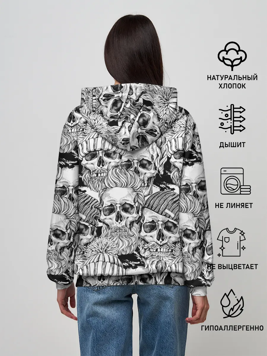 Женское худи / Human skulls