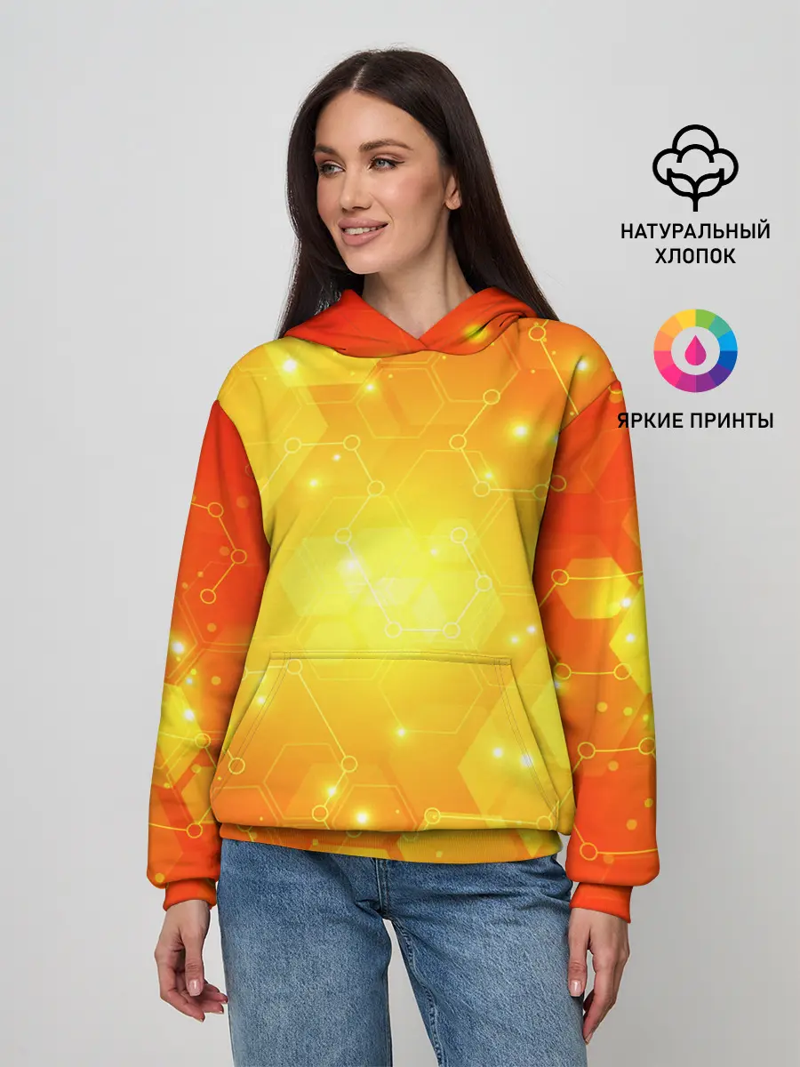 Женское худи / ОРАНЖЕВЫЕ СОТЫ