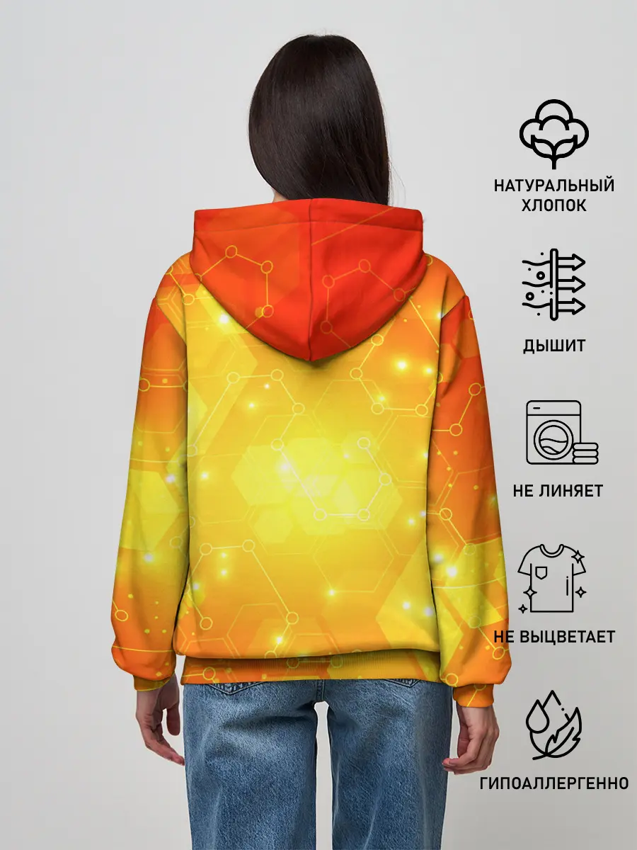 Женское худи / ОРАНЖЕВЫЕ СОТЫ