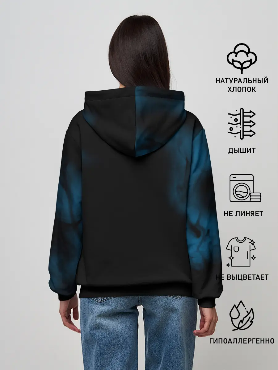 Женское худи / Синий Сайтама