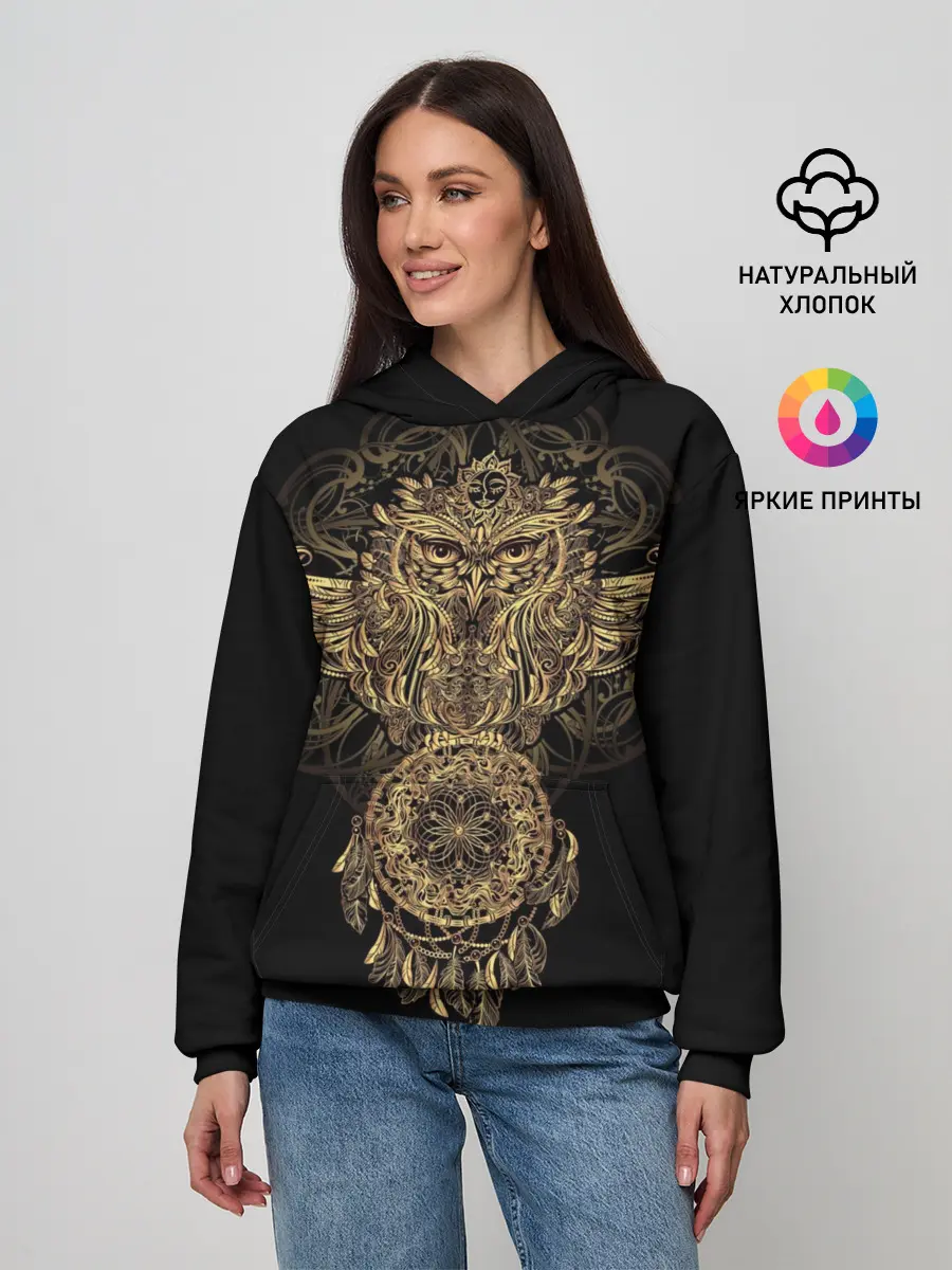 Женское худи / Сова с ловцом