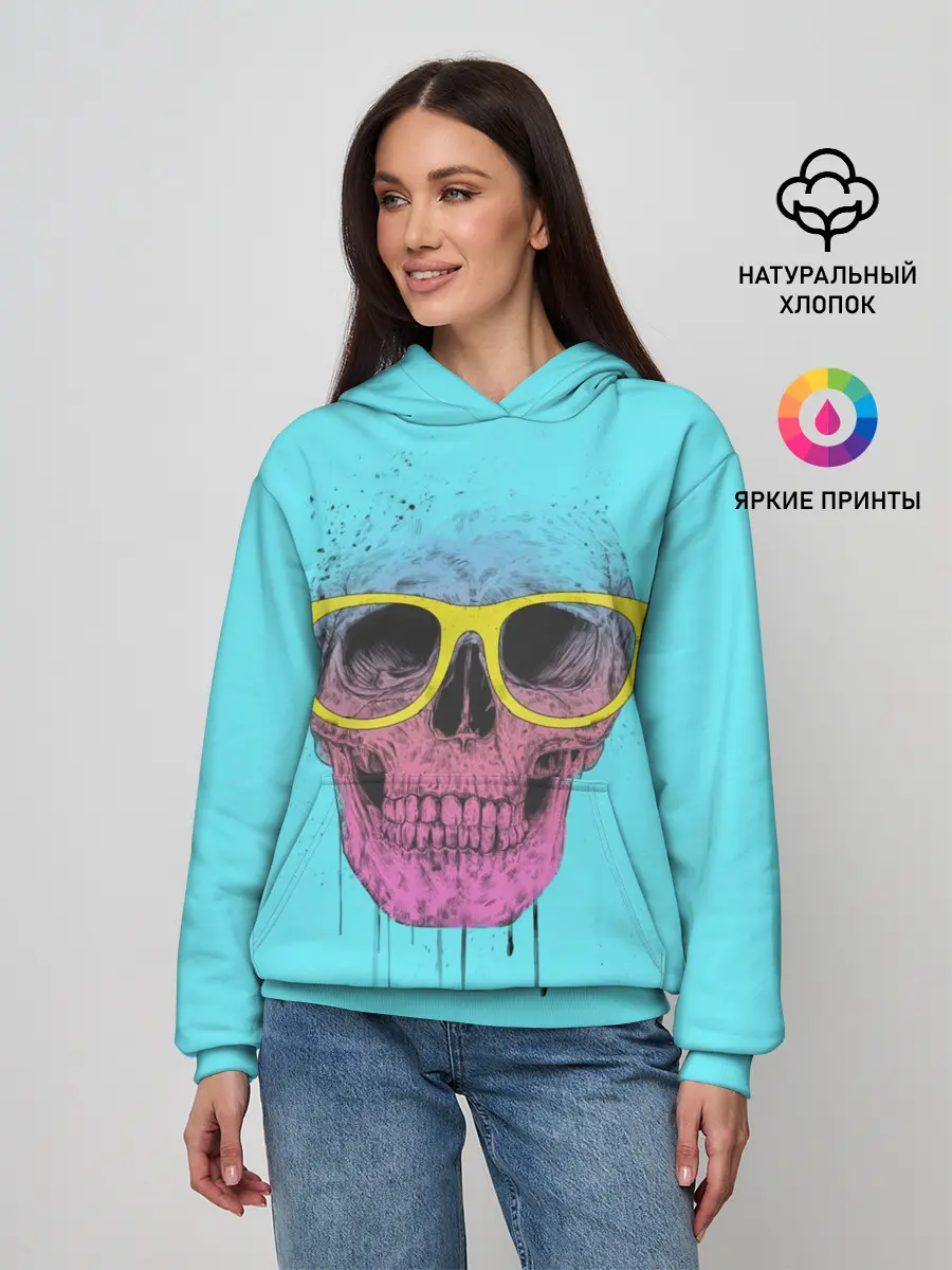 Женское худи / Череп В Очках