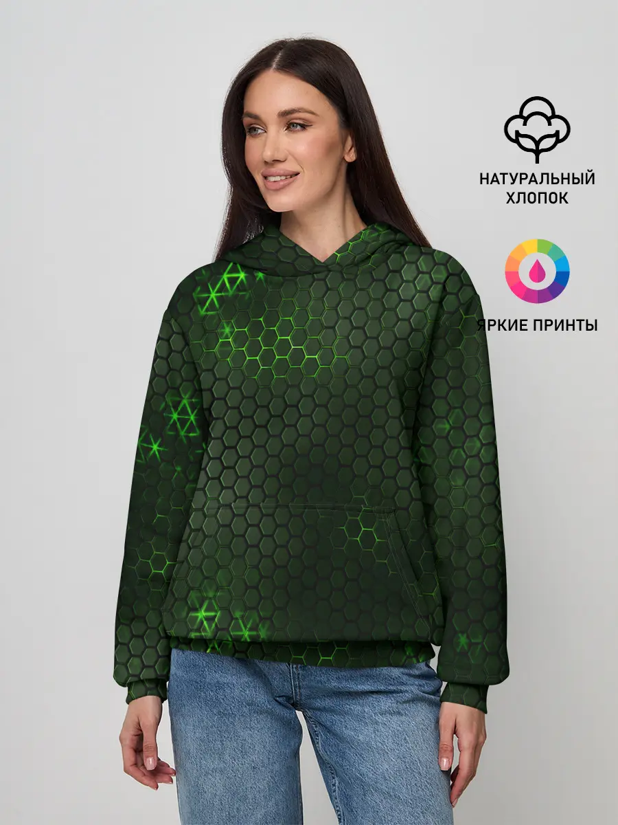 Женское худи / ЗЕЛЕНАЯ БРОНЯ / GREEN STEEL