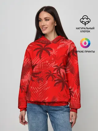 Женское худи / ПАЛЬМЫ / ТРОПИКИ / ЛЕТО