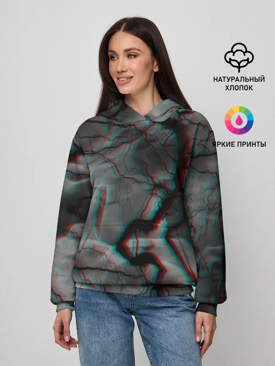 Женское худи / МОЛНИИ GLITCH