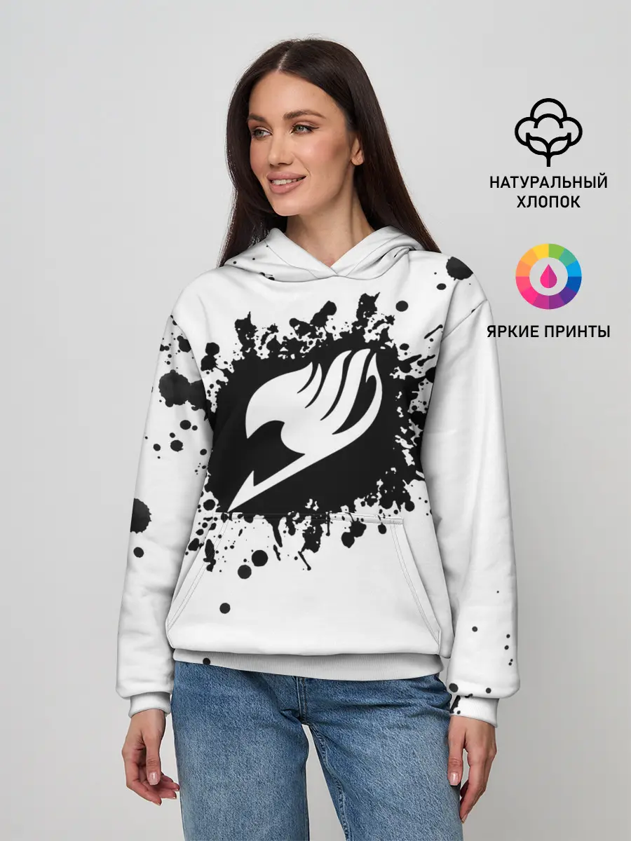 Женское худи / Белая эмблема Хвоста Феи