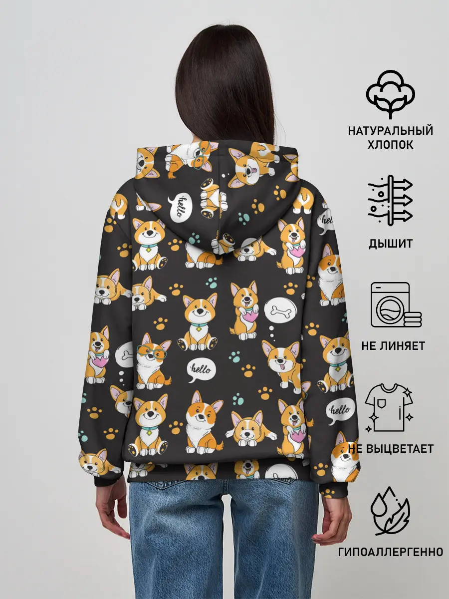 Женское худи / Милые пёсики