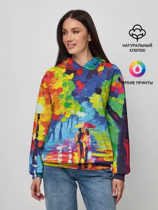 Женское худи / Осенний бульвар