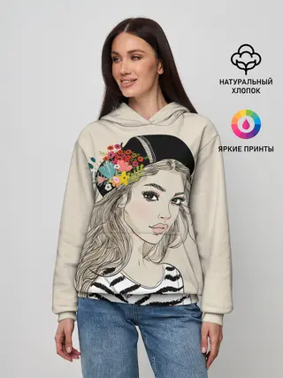 Женское худи / Парижанка в берете