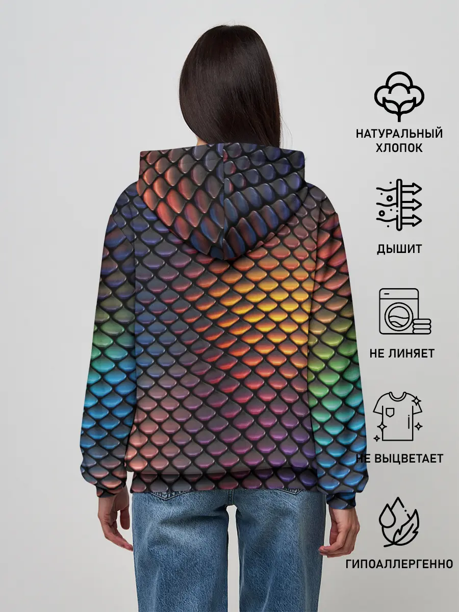 Женское худи / Радужная чешуя