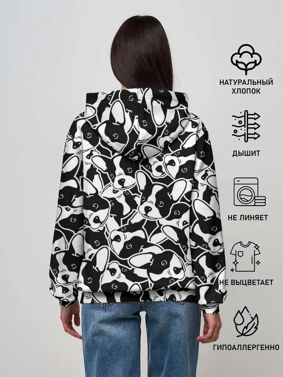 Женское худи / Забавные собаки