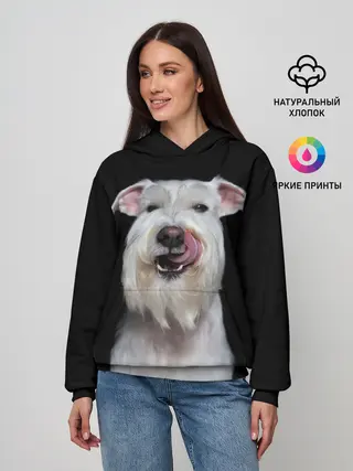 Женское худи / Белый шнауцер