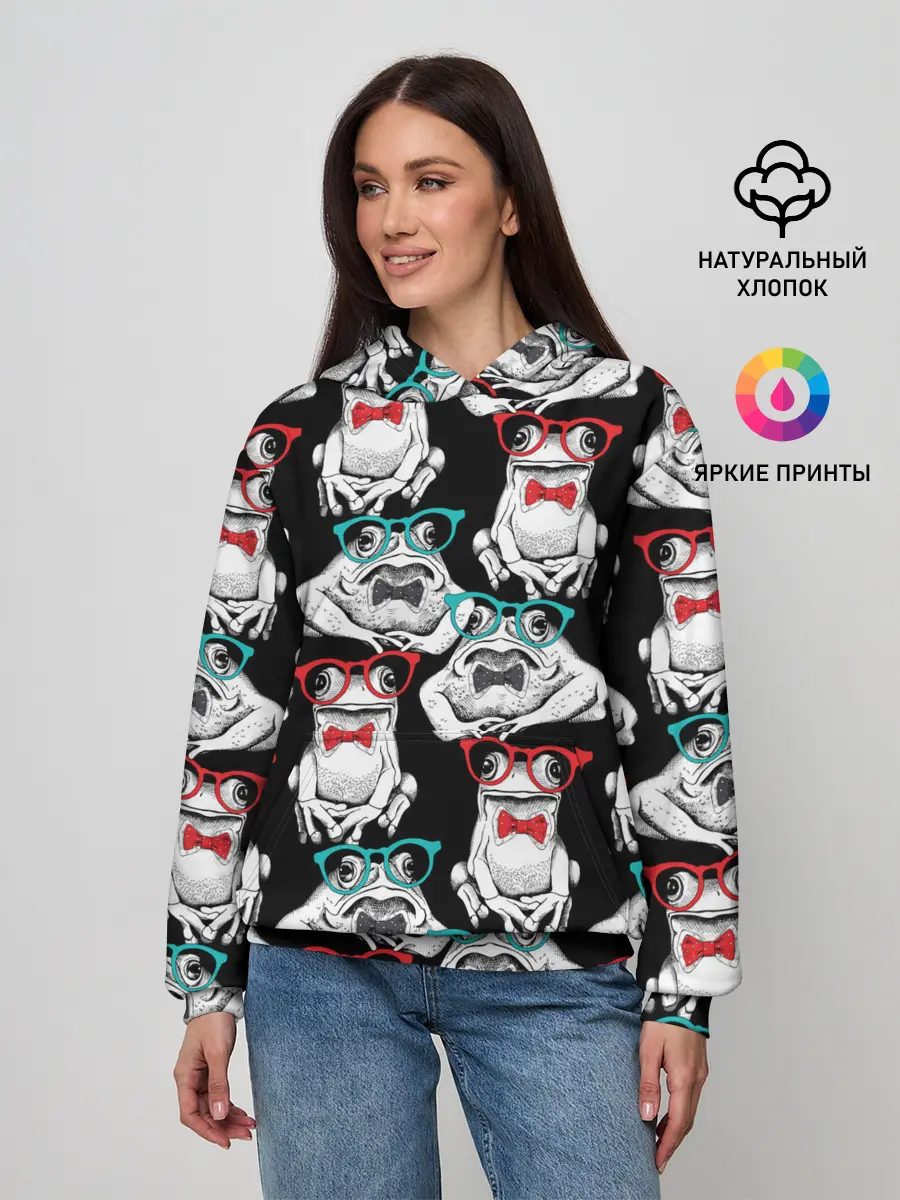 Женское худи / Лягушки в очках