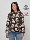 Женское худи / Новогодние мопсы