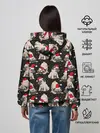 Женское худи / Новогодние мопсы